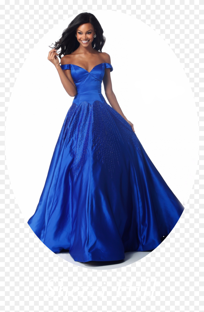 Sherri Hill Blue Off The Shoulder Prom Dress Png Sherri Hill Royal