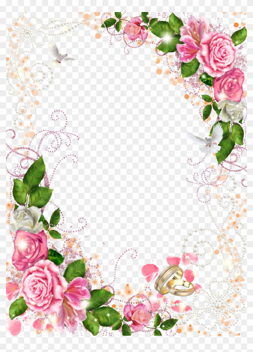 Рамка с цветами на прозрачном фоне