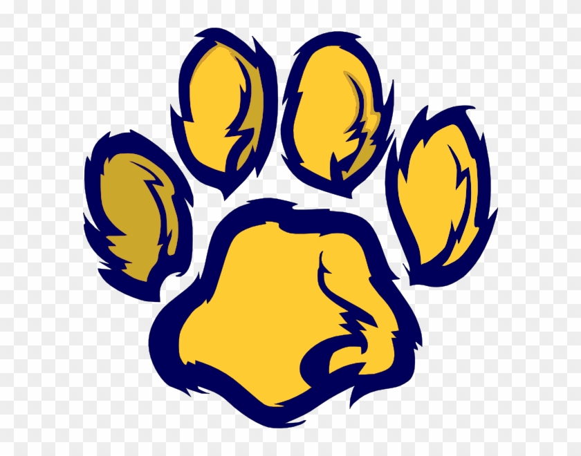 Wildcat Paw Print - Blue And Gold Paw Print, HD Png Download - 600x580 ...