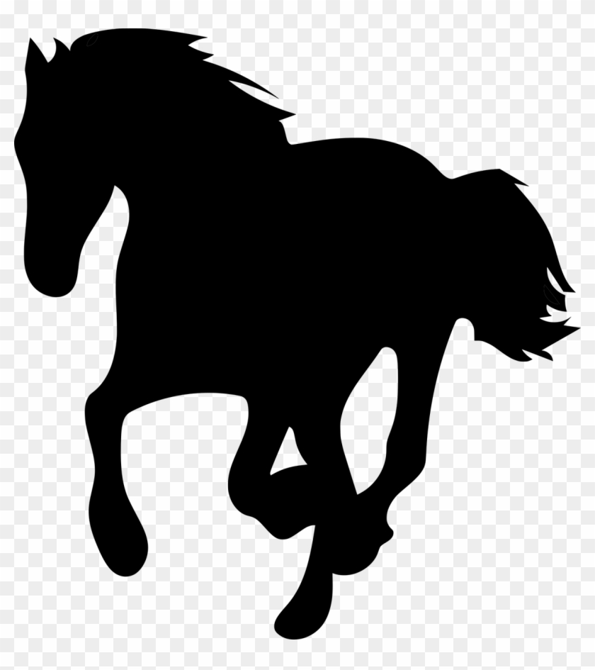 White Horse Png - Running Galloping Horse Silhouettes, Transparent Png 