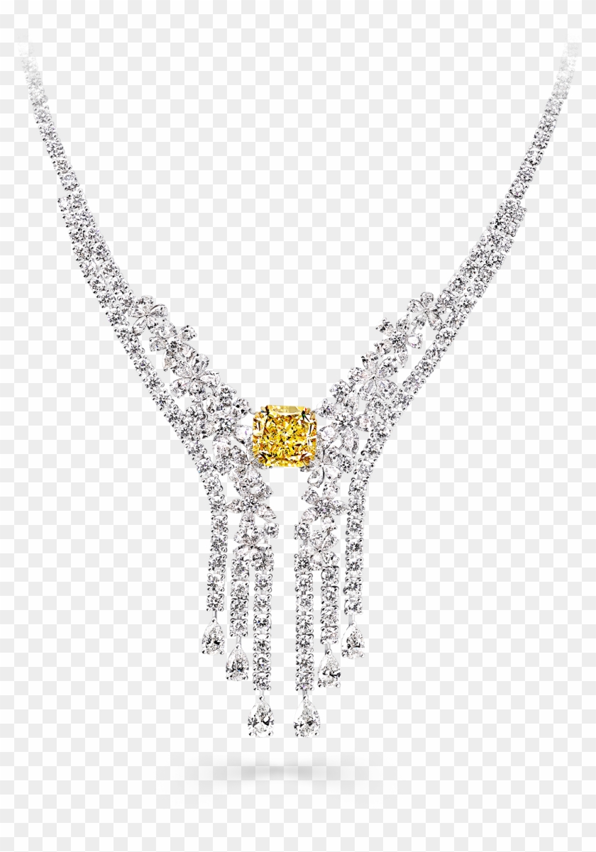 A Graff Yellow And White Diamond Necklace Featuring - Necklace, HD Png ...