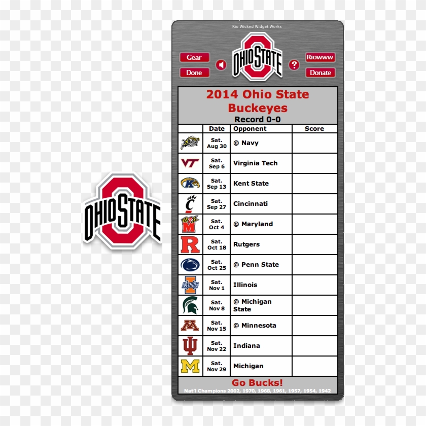 Free 2014 Ohio State Buckeyes Football Schedule Widget Ohio State