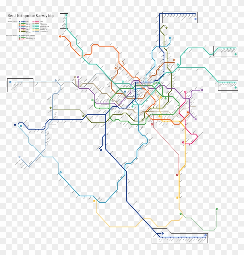 Seoul Metro Map Pdf Seoul Metropolitan Subway Hours - Korea Rail Map Pdf, Hd Png Download -  5000X5000 (#1103475) - Pinpng