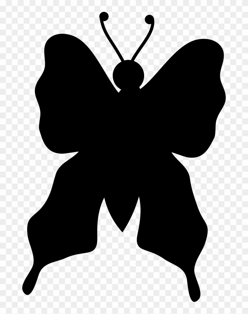 Butterfly Top View Black Silhouette Comments - Illustration, HD Png ...