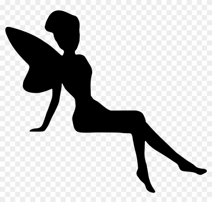 Fairy Sitting Silhouette - Sitting Fairy Silhouette Png, Transparent ...