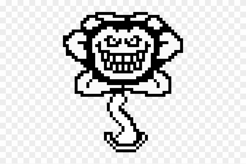 Free: Evil Flowey Png Clip Art Black And White Stock - Undertale