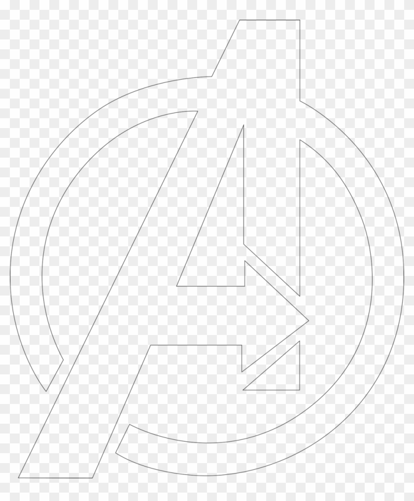 Avengers Symbol Outline 105592 - Sketch, Hd Png Download - 1024x1192 