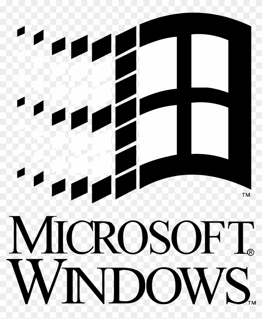 Microsoft Windows Logo Black And White - Microsoft Windows 1 X, HD Png ...