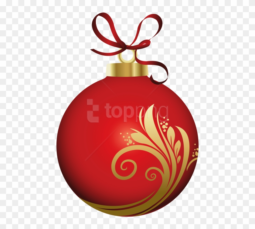 Free Png Download Red Christmas Ball With Decoration - Christmas Balls ...