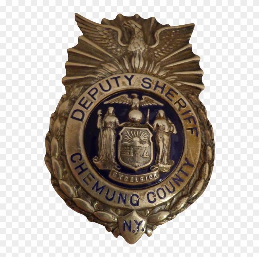 Vintage Sterling Deputy Sheriff Police Badge Chemung - Badge, HD Png ...