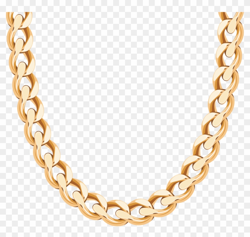 Chain Gold Earring Vector Necklace Chains Clipart - Gold Chain Necklace ...