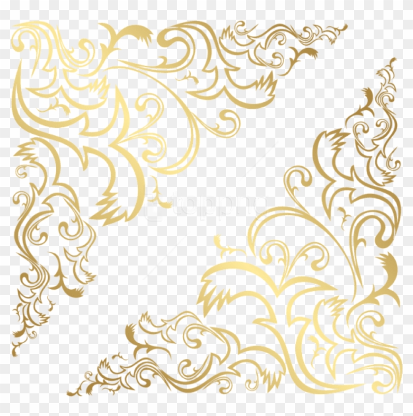 Free Png Download Corners Gold Transparent Clipart - Transparent Gold ...