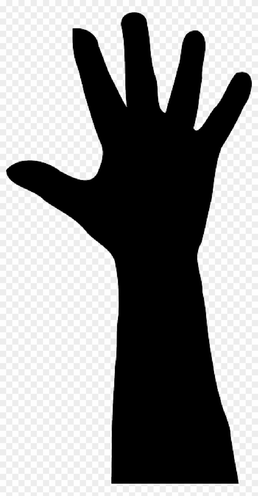 Hand, Silhouette, Finger, Arm, Black, Thumb - Raised Hand Silhouette ...