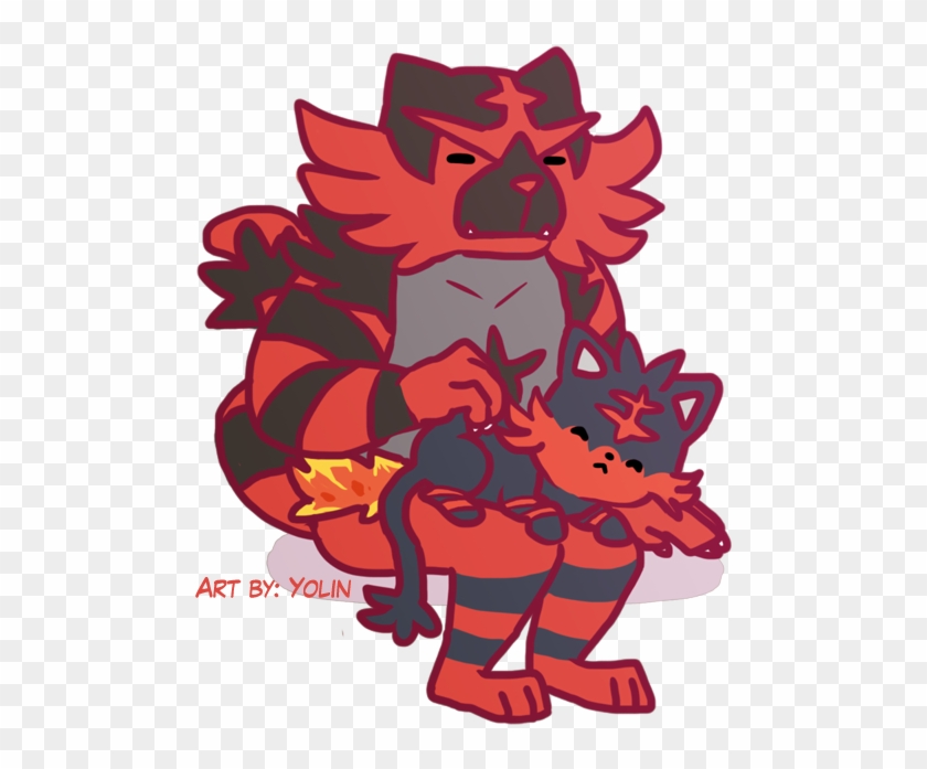 Litten Incineroar - Delphox And Incineroar, HD Png Download - 600x656 ...