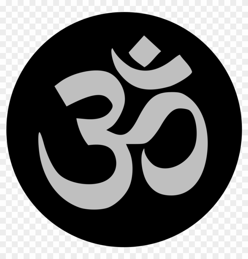 Aum Om Silver Circle Black - Hindu Mantras Png, Transparent Png ...