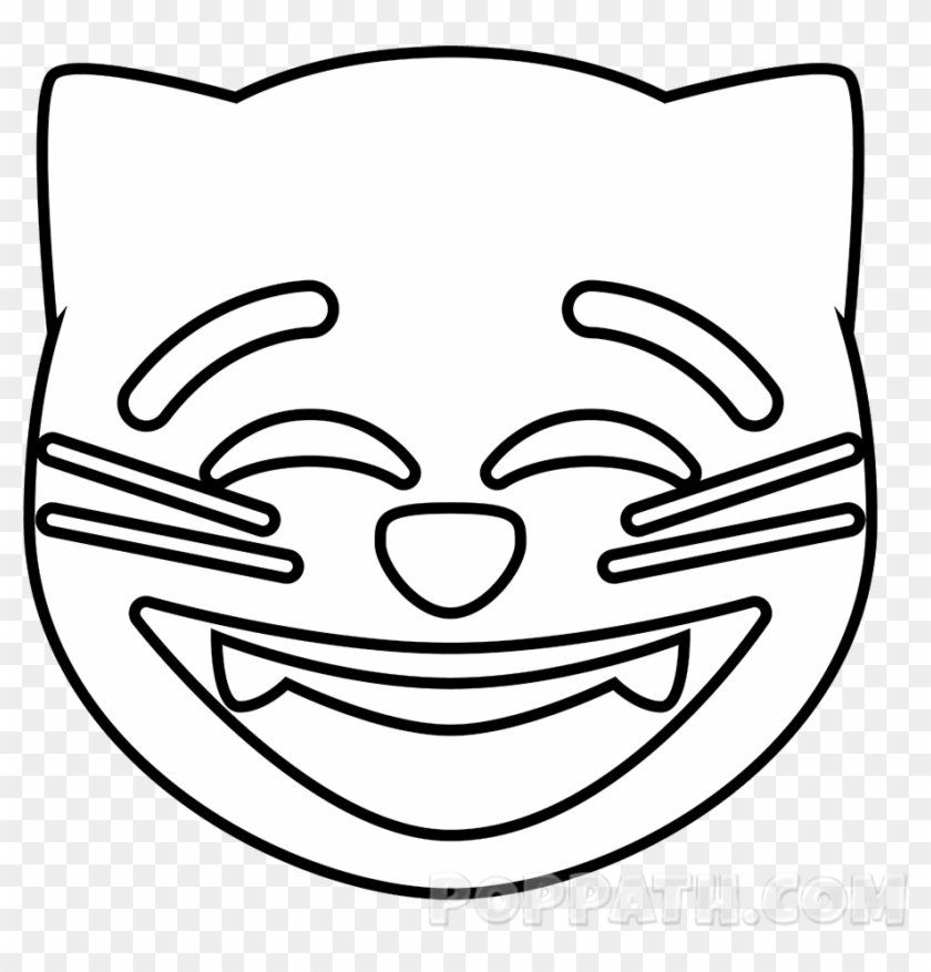 Start Coloring Your Emoji Now Smiling Cat Black And White Emoji Hd Png Download 908x905 1398362 Pinpng