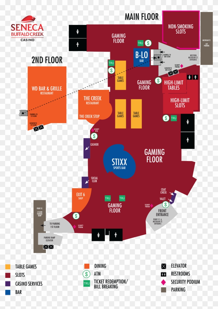 Seneca Buffalo Creek Casino Map - Seneca Niagara Casino & Hotel, HD Png ...