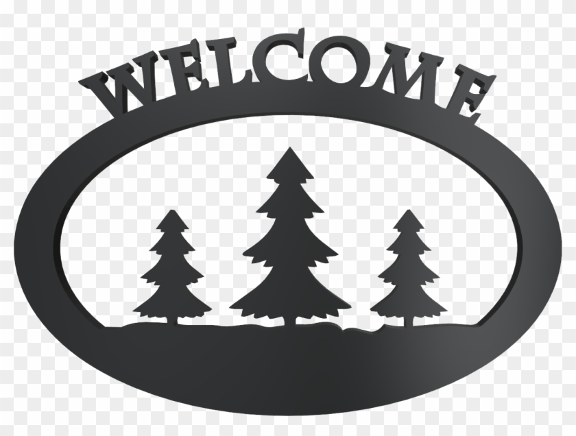 Free Welcome Sign Svg Dxf Pine Landscape Christmas Tree Hd Png Download 1268x900 1426200 Pinpng