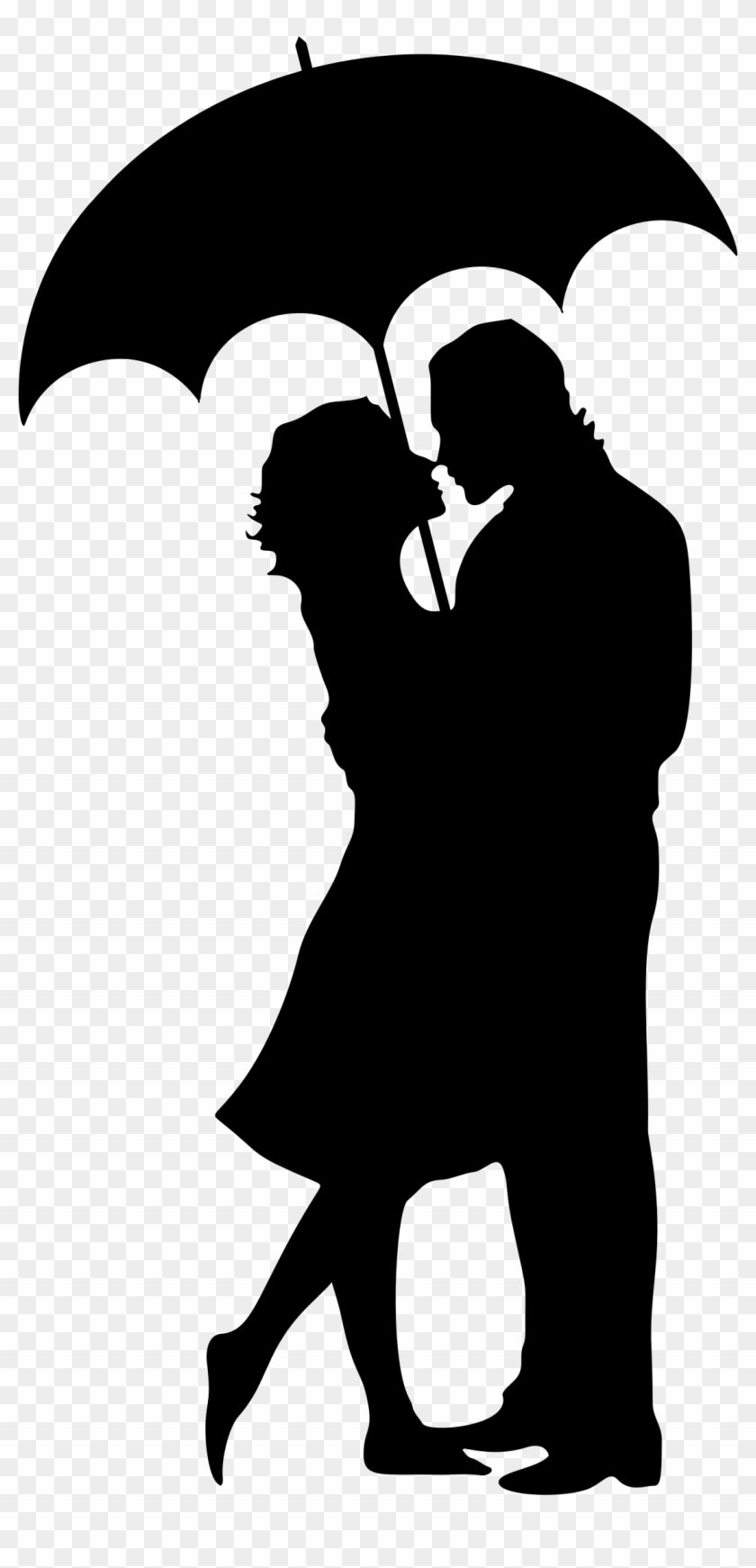 Couple Under Umbrella Silhouette With Clipart Couple - Silhouette Of ...