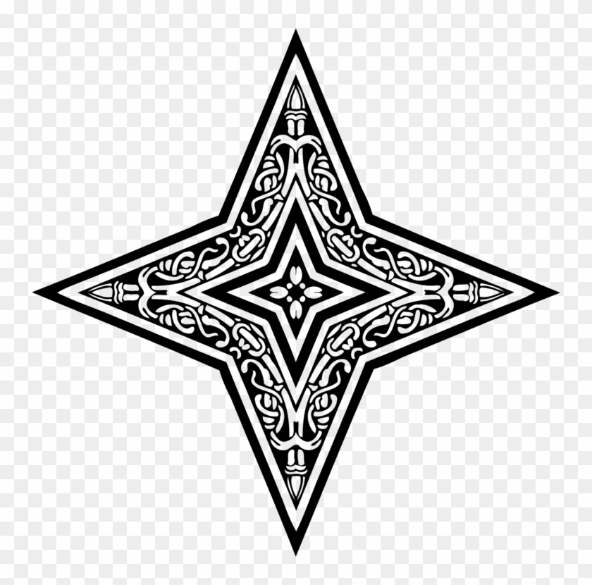 Line Art Drawing Silhouette Star Symmetry - Art Nouveau Star Drawing ...