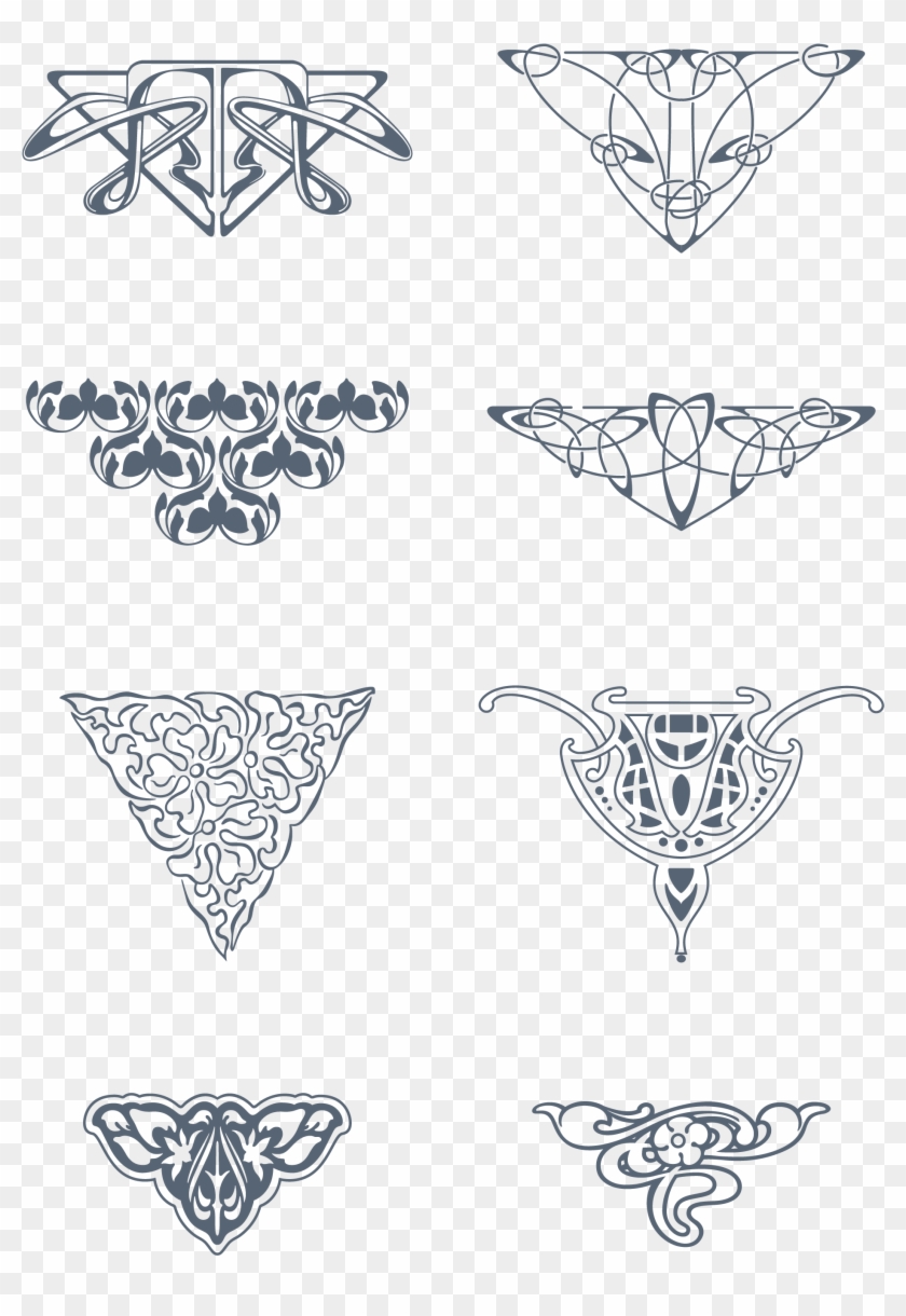 Art Nouveau Vector Ornaments Png - Art Nouveau Vector Png, Transparent ...