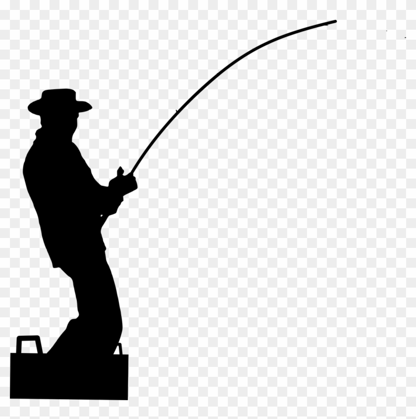 Silhouette Fisherman Fishing - Silueta De Pescador, HD Png Download ...