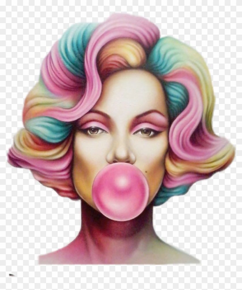 Мэрилин Монро с жвачкой поп арт
