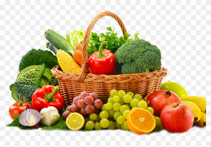 Fresh Fruit, Vegetable & Leaves - Canasta De Frutas Y Verduras, HD Png