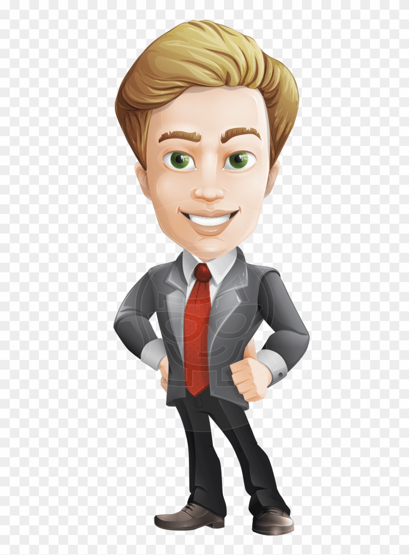 Male Cartoon Character, Elegant Blond Man Vector - Businessperson, HD ...