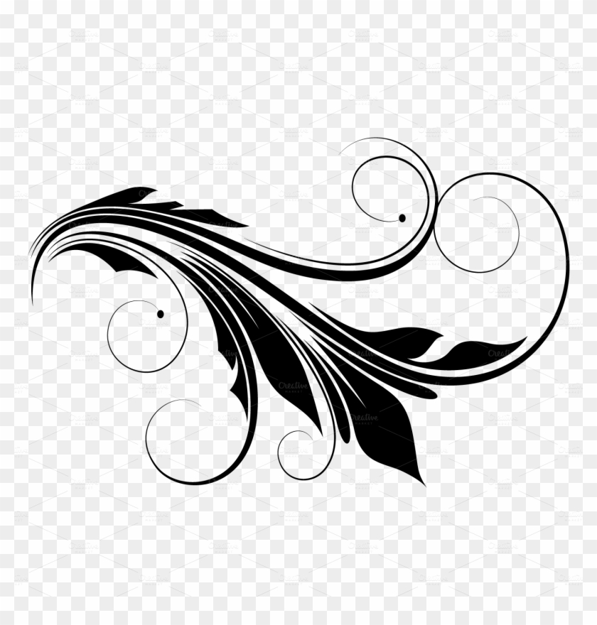 Simple Scroll Designs Live - Filigree Vector Black And White, HD Png ...