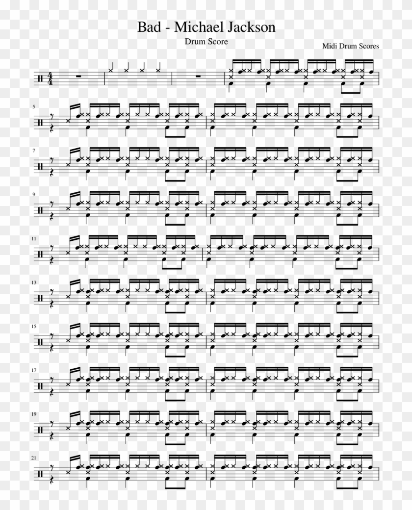 Michael Jackson Sheet Music For Percussion Download - Bad Michael ...