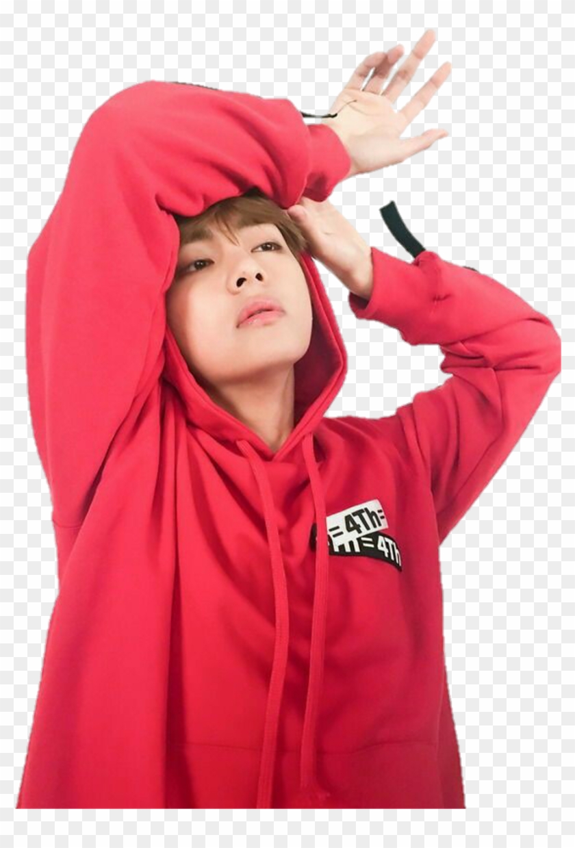 taehyung red hoodie