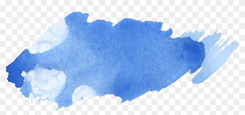 Blue Watercolor Stain Png - Watercolor Paint, Transparent Png - 999x422