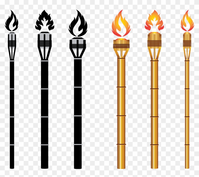 Vector Tiki Torch Carrier - Tiki Torch Drawing, HD Png Download ...