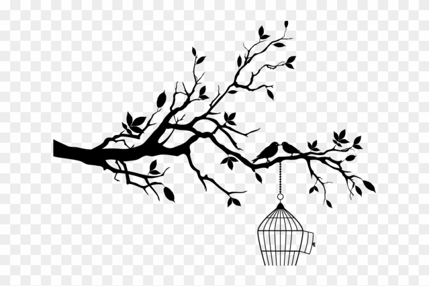 Drawn Lovebird Branch Png Free Tree Branch With Birds Svg Transparent Png 640x480 1813946 Pinpng