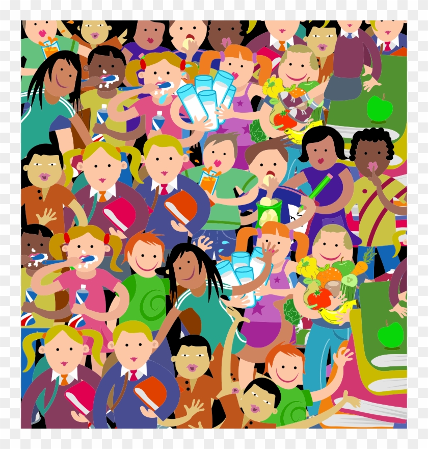 Crowd Clipart Free For Download - Crowded Kids, HD Png Download