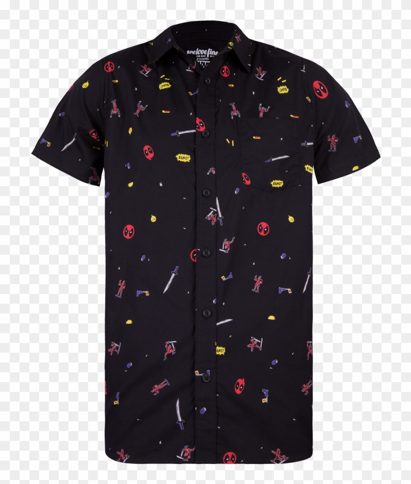 deadpool button down shirt