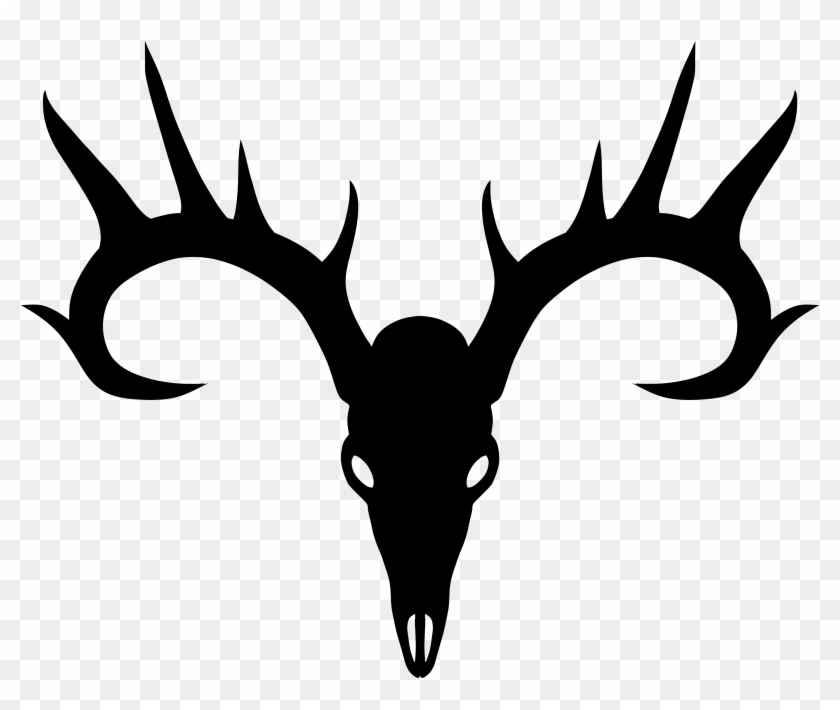 Black Deer Skull Silhouette - Black Deer Skull, HD Png Download ...