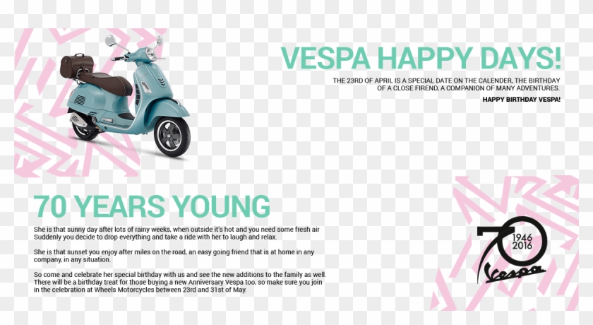 Vespa Happy Days - 70 Year Company Anniversary, HD Png Download ...