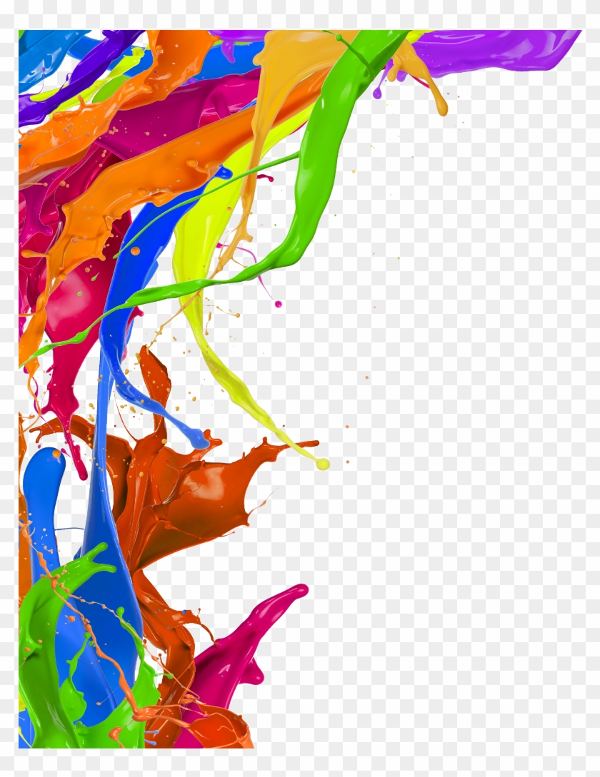 colorful paint splatter border