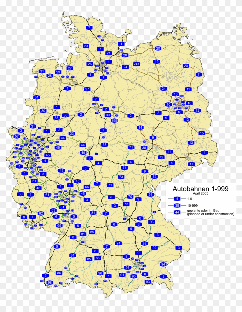 Autobahn Speed Limit Map Overview Of Autobahns In Germany Map Of German Autobahn Speed Limits Hd Png Download 2444x3030 2019178 Pinpng