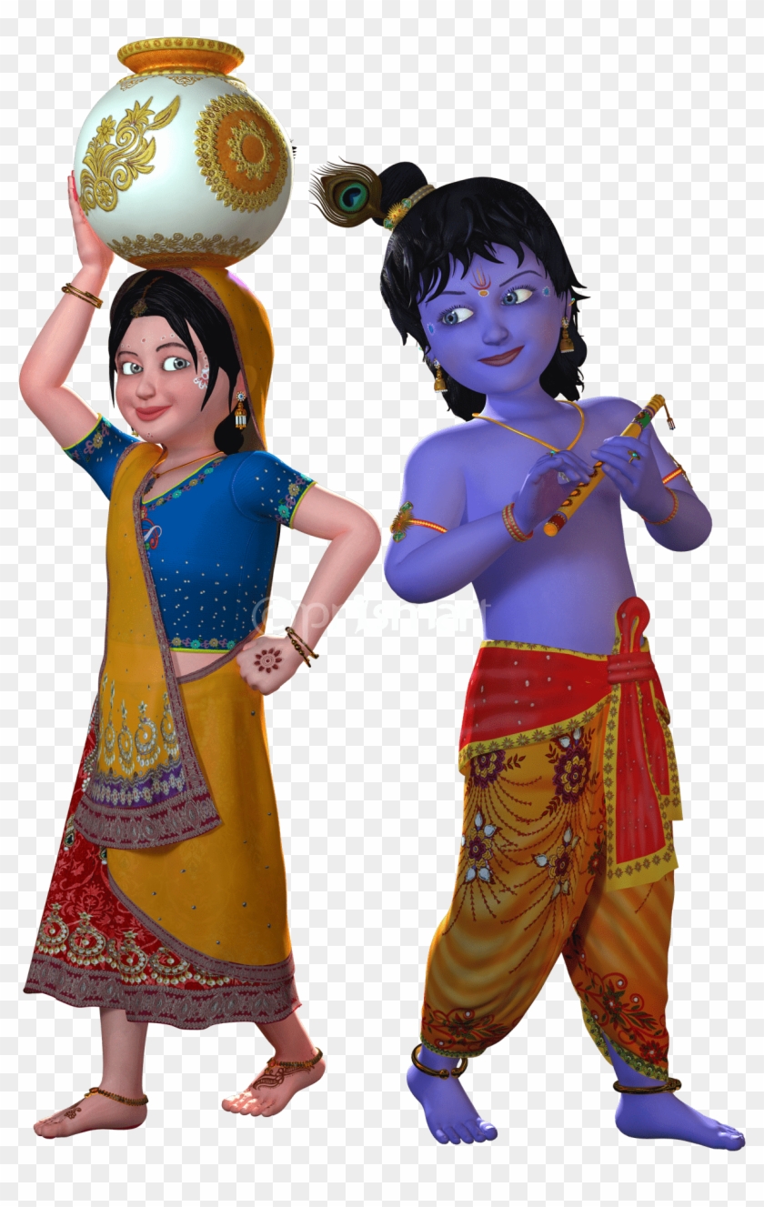 3d Animation Services Radha Krishna Holi Wishes, HD Png