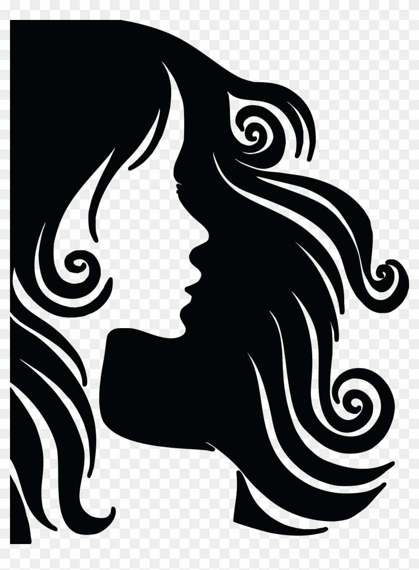 Free Clipart Of A Profiled - Woman Hair Silhouette Png, Transparent Png ...