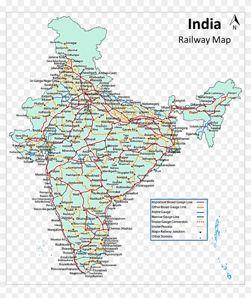 Карта железных дорог индии