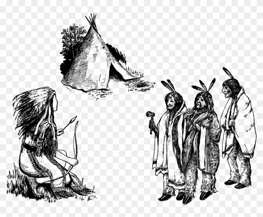 Native America Illustrations Collage Sheet Download, HD Png Download ...