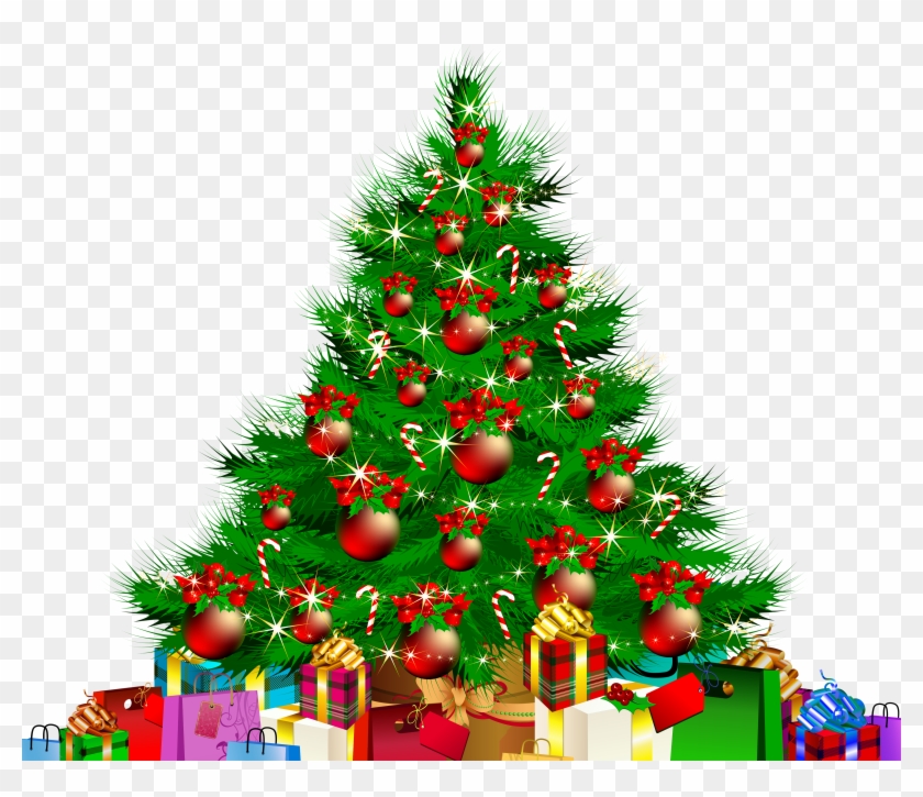 Transparent Christmas Tree And Giftss Png Clipart - Christmas Tree High ...