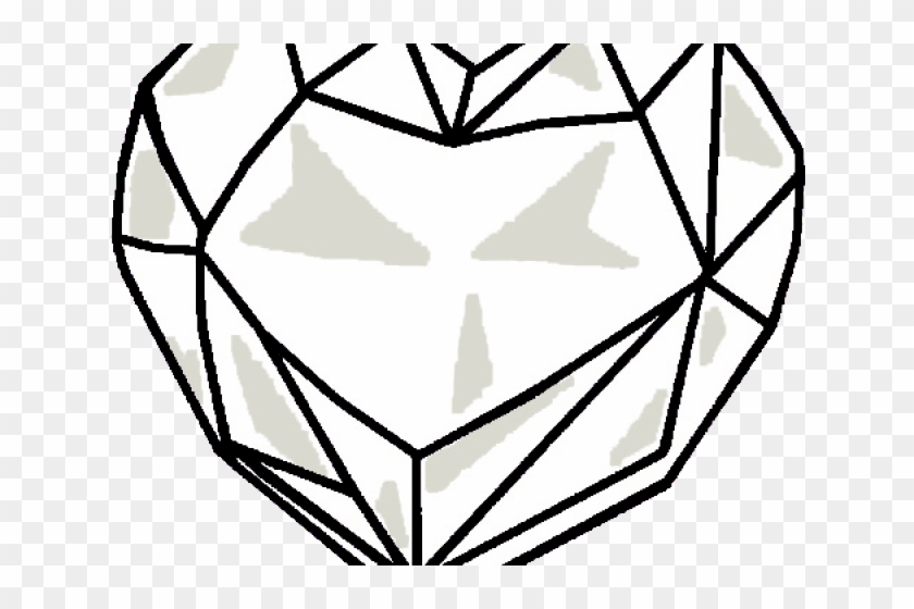 Drawn Hearts Crystal - Crystal Heart Drawing Outline, HD Png Download 