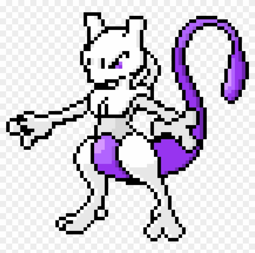 Mewtwo - Pokemon Pixel Art Mewtwo, HD Png Download - 2910x2580 (#221144 ...