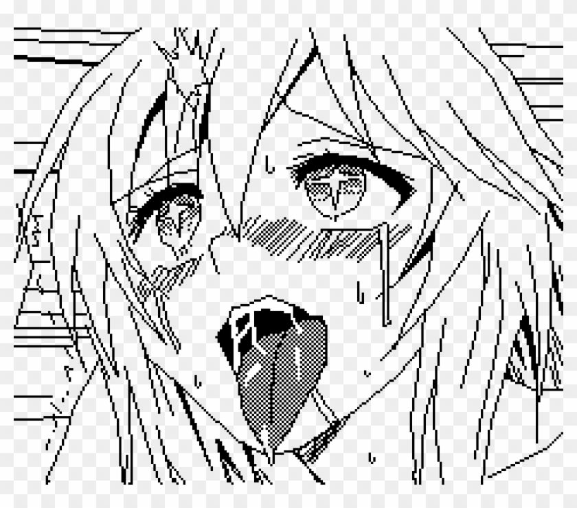 Another Ahegao With Drool - Ahegao Pixel Art, HD Png Download