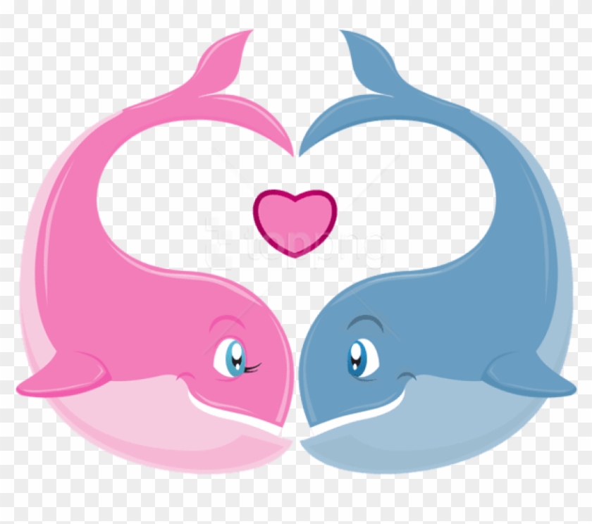 Free Png Download Valentine's Day Whales Couple Png - Je Te Souhaite